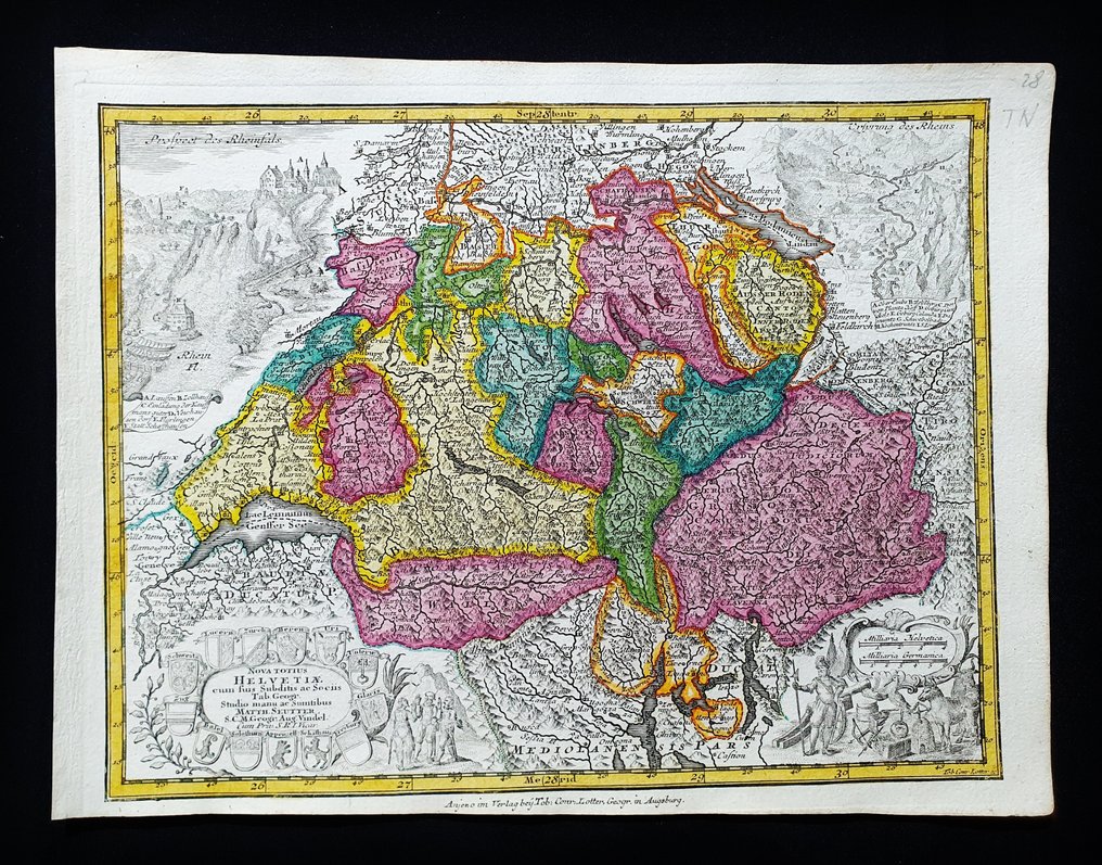 Europe - Switzerland / Swiss Region / Basel / Zurich; Matthaus Seutter / C. Lotter - Nova Totius Helvetiae - 1721-1750 #1.0