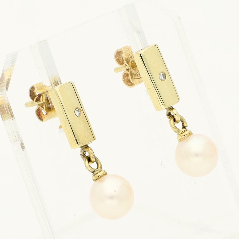 没有保留价 - 耳环 - 14K包金 黄金 - 珍珠 #2.1