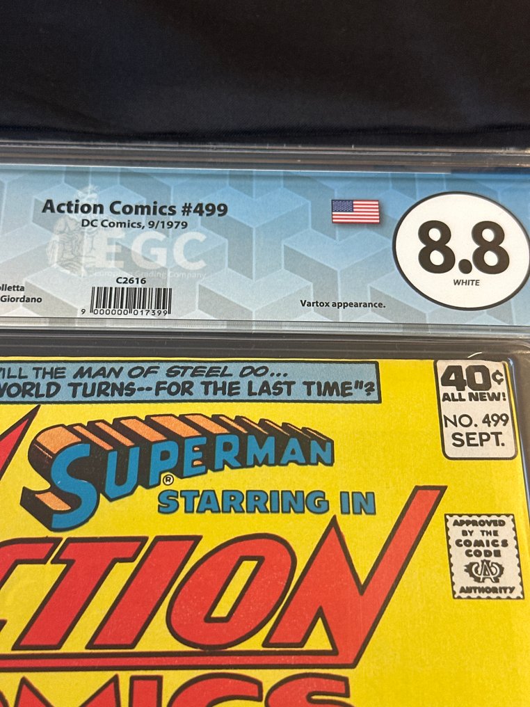 Action Comics #499 - EGC 8.8 - As the World Turns... For the Last Time! - 1 Graded comic - Første udgave - 1979 #1.0