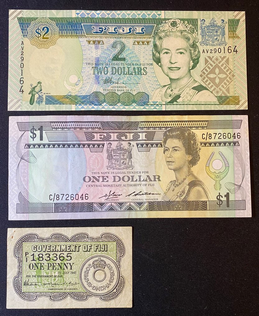 Fidzi. - 6 Banknotes - Various Dates  (Ei pohjahintaa) #2.1