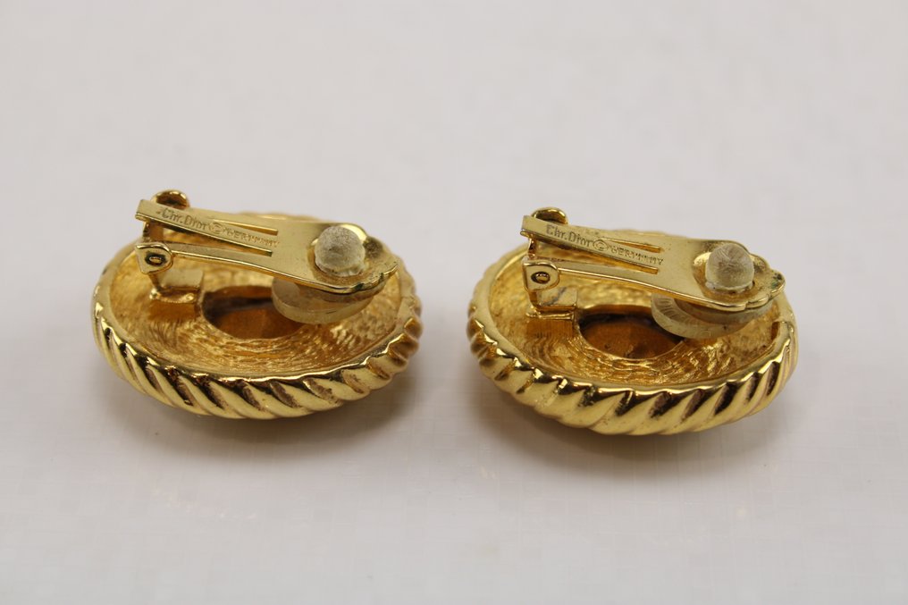 沒有保留價 - Christian Dior - 夾式耳環 金色调金属 #1.0