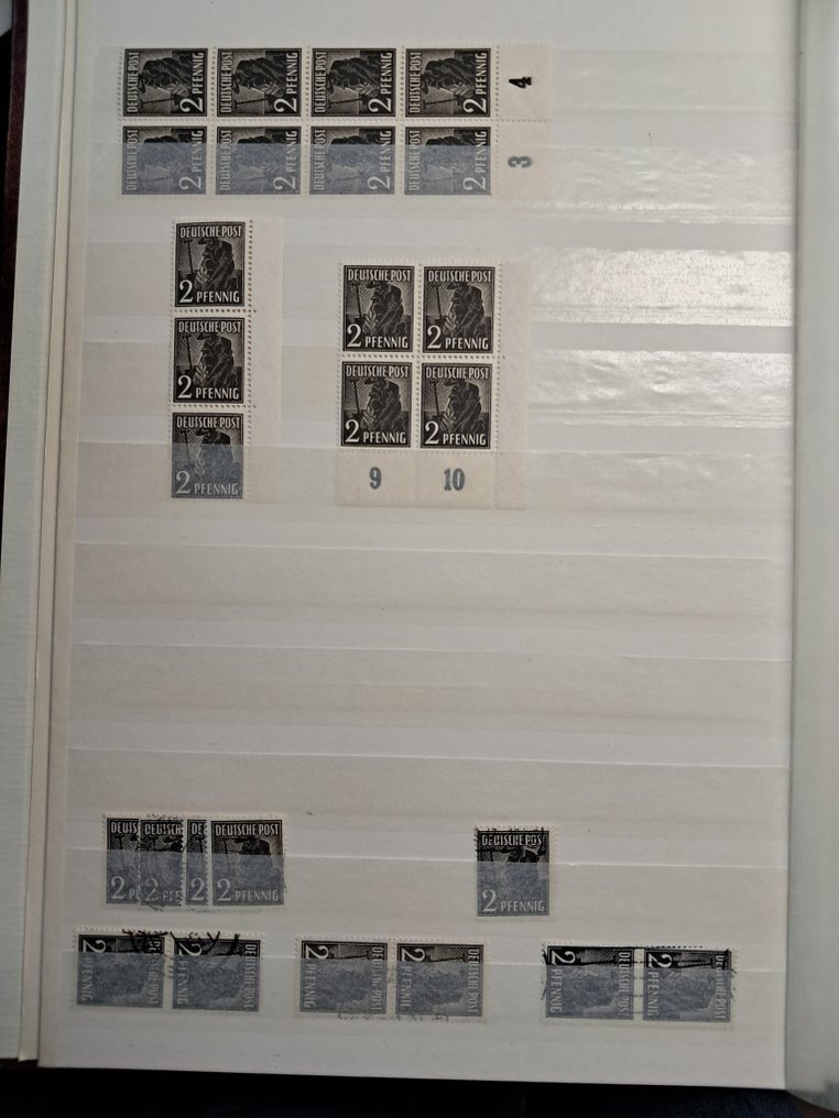 Okupacja aliancka - Niemcy 1946/1948 - Dublettenbuch z serią pracowniczą i innymi, np. DDR Block 19. - ex 943 bis 960 und andere #2.1