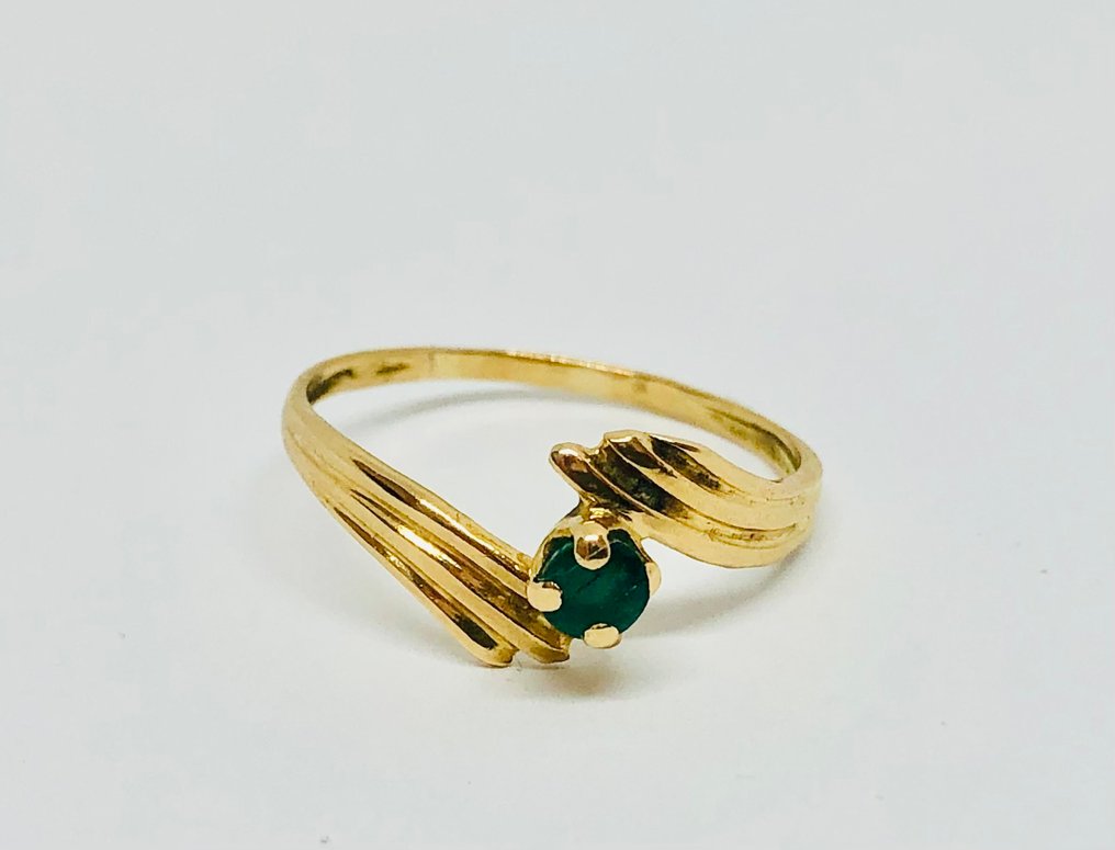 没有保留价 - 戒指 - 18K包金 黄金 祖母绿 #1.0