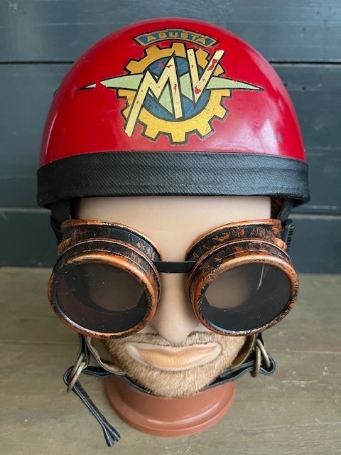 复古的MV AGUSTA头盔带尘罩 - Duralbu Forte - Jet helm #1.0