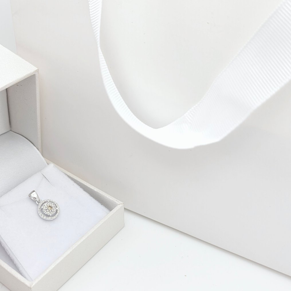 没有保留价 - 吊坠 - 14K包金 白金 -  0.27ct. tw. 钻石 (天然)  - 钻石 #2.1