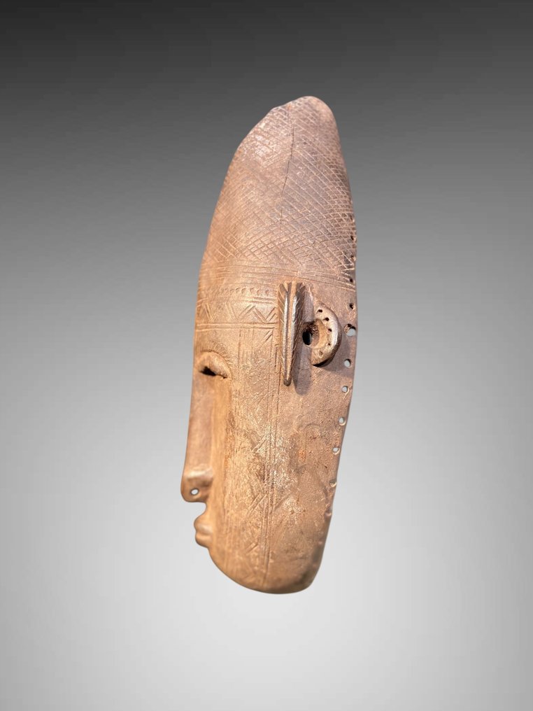 Nagyon szép maszk Bamana (30 CM) - Bamana a talapzaton. - Bambara - Mali #3.2