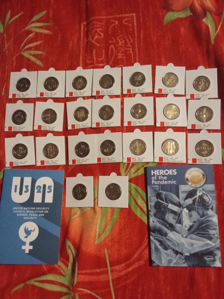 Malta. 2 Euro 2007/2022 (24 monnaies) #1.0