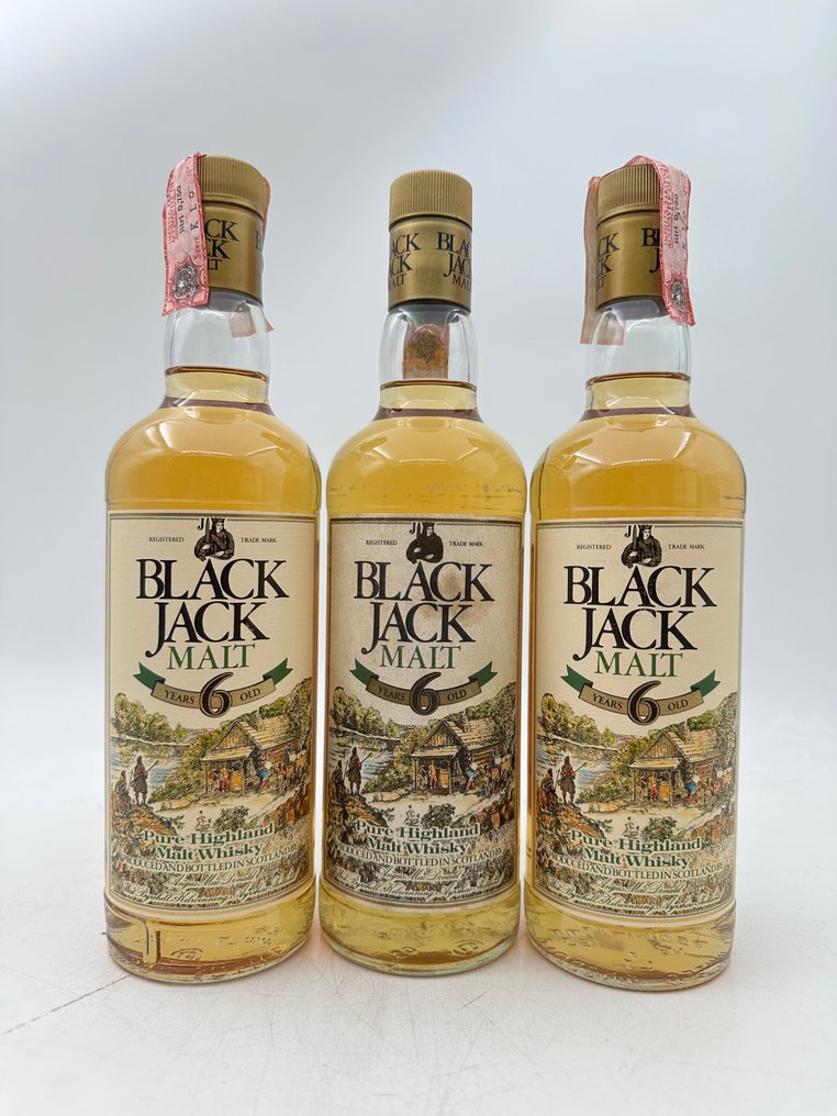 Black Jack 6 years old Malt - b. 1980s - 750ml - 3 bottles #1.0