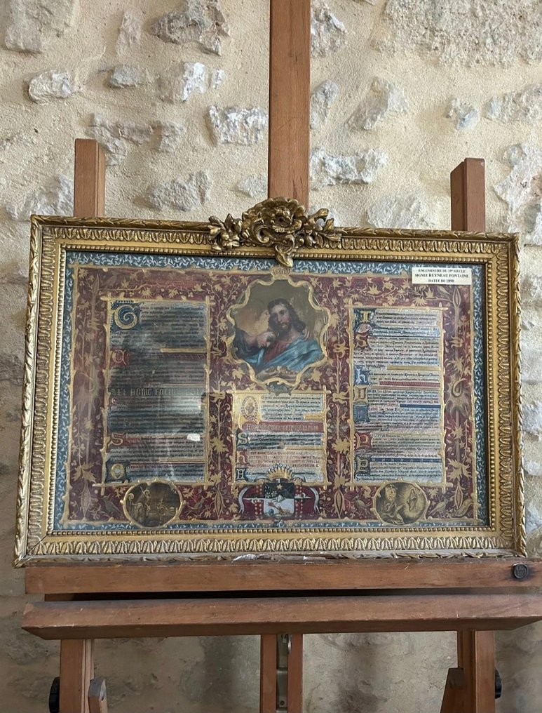 Icône - Vélin - Canon d’autel enluminé - 51 x 32 cm #1.0