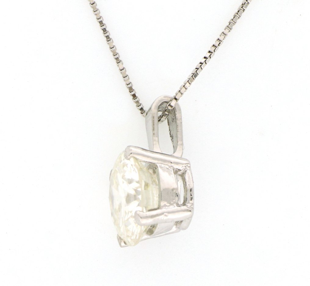 Sem preço de reserva - Colar com pingente - 18 K Ouro branco - 1.00ct. tw. Diamante (Natural) #3.2