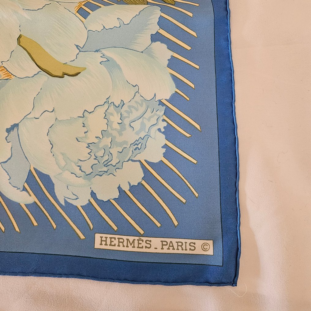 Hermès - Les pivoines - 印图开司米围巾 #3.2