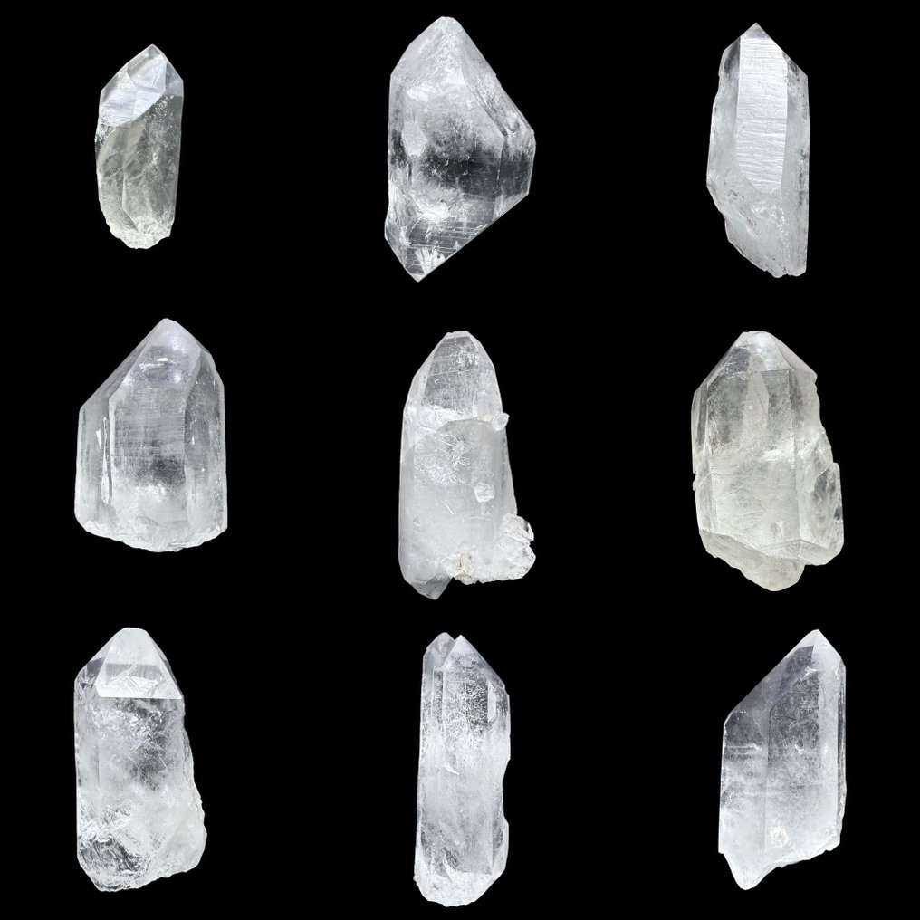 Συλλογή 10 σημείων υαλοειδούς χαλαζία υψηλής διαφάνειας- 400 g #1.0
