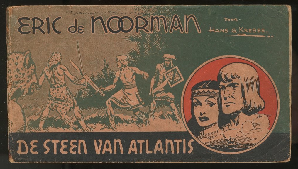 Hans G. Kresse - Eric de Noorman - De Steen van Atlantis - 1 little book - first edition with black text bar - 1948 #1.0