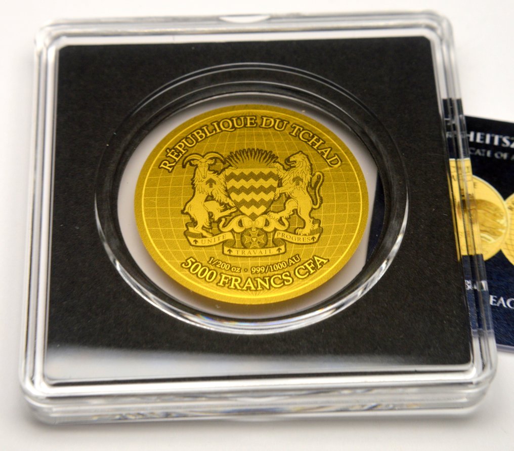 Tschad. 5000 Francs 2024 Double Eagle USA Twenty Dollars 1/200oz (.999) (Ohne mindestpreis) #3.2