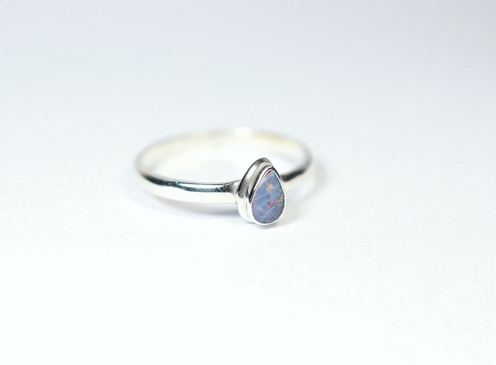 Australsk opal Ring / Cabochon / ny- 2.08 g - (1) #1.0