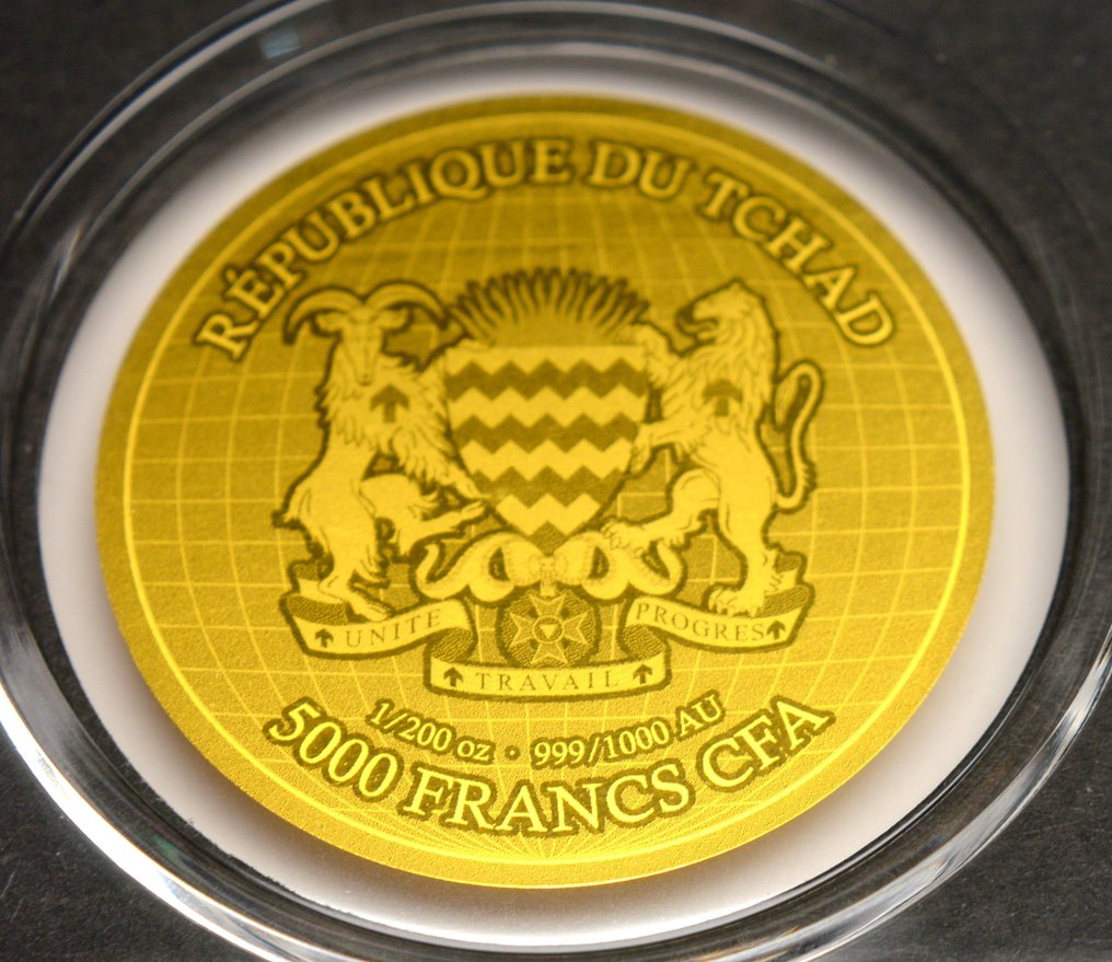Chad. 5000 Francs 2024 Double Eagle USA Twenty Dollars 1/200oz (.999) (No reserve price) #4.3