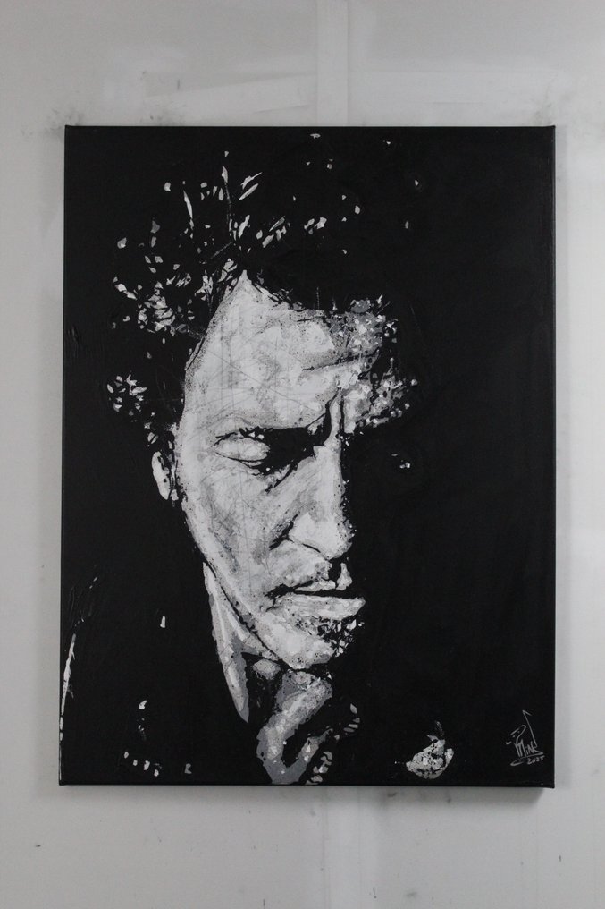 Bruce Springsteen - handpainted and signed - by artist Vincent Mink. - Portrait #3.2
