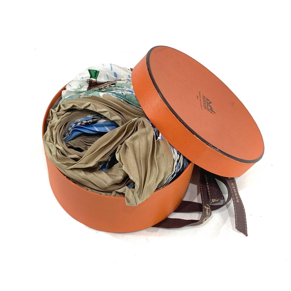 Hermès - Pleated Carré, "La vie précieuse de la méditerranée" - Écharpe #1.0