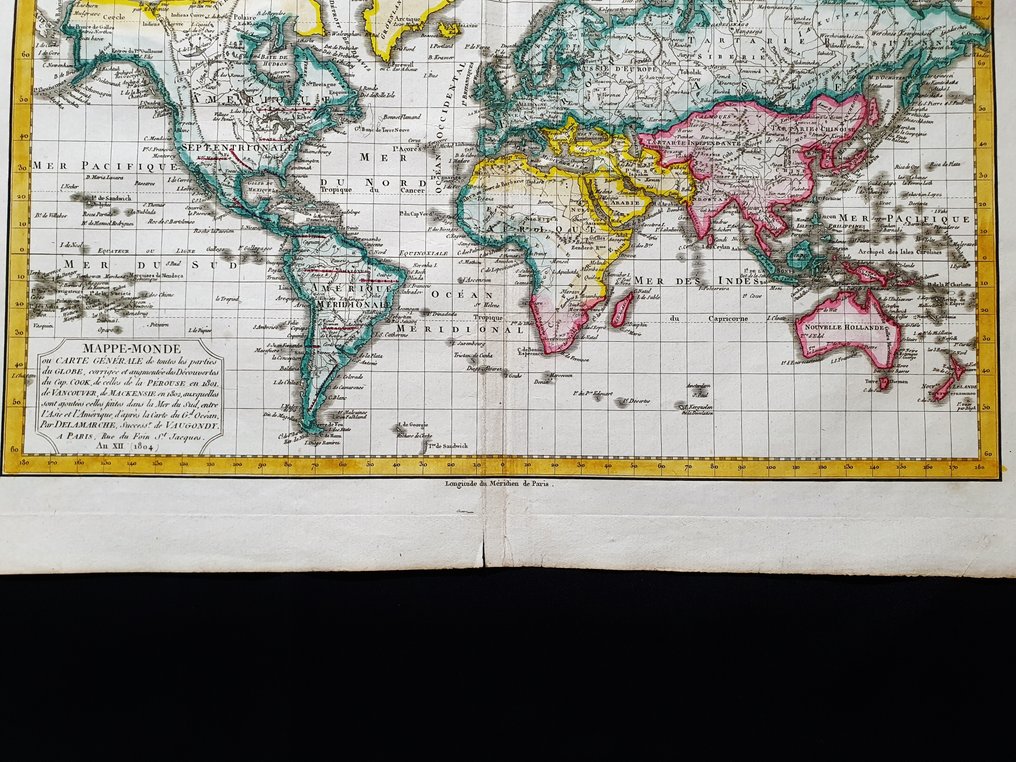Mappamondo - Χάρτης κόσμου / Γεωγραφικός χάρτης / Γήινη σφαίρα / Προβολή Mercator; R. de Vaugondy - Masppe-Monde - 1781-1800 #3.2