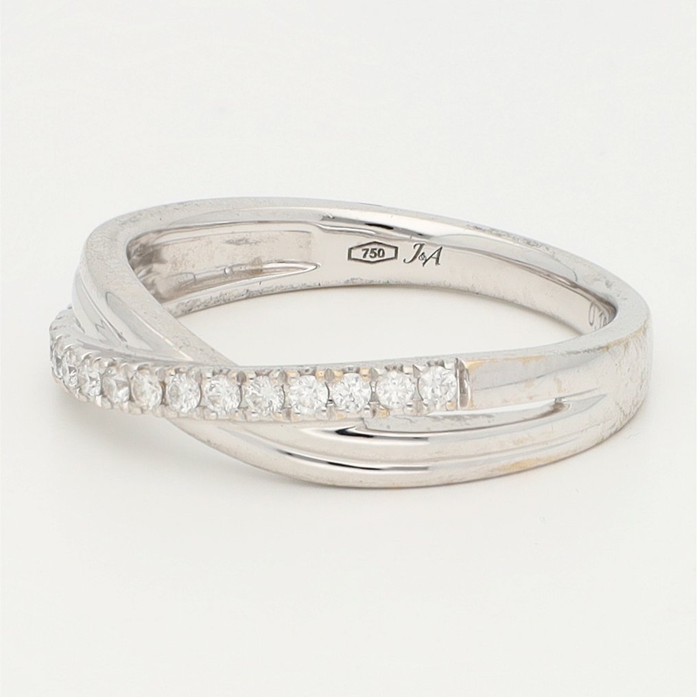 Δαχτυλίδι - 18 καράτια Λευκός χρυσός Διαμάντι (Φυσικό)  #1.0