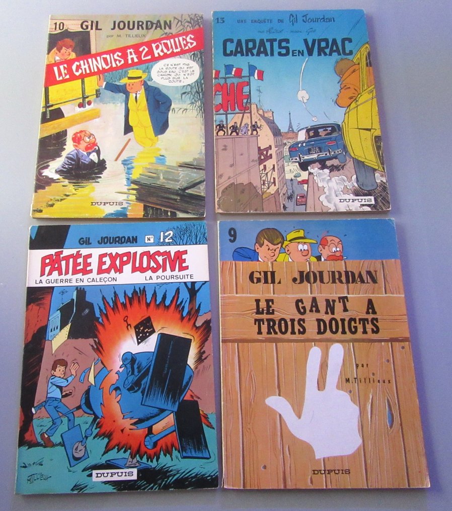 Gil Jourdan T9 + T10 + T12 + T13 - 4x B - 4 Album - 第一版 - 1966/1971 #1.0