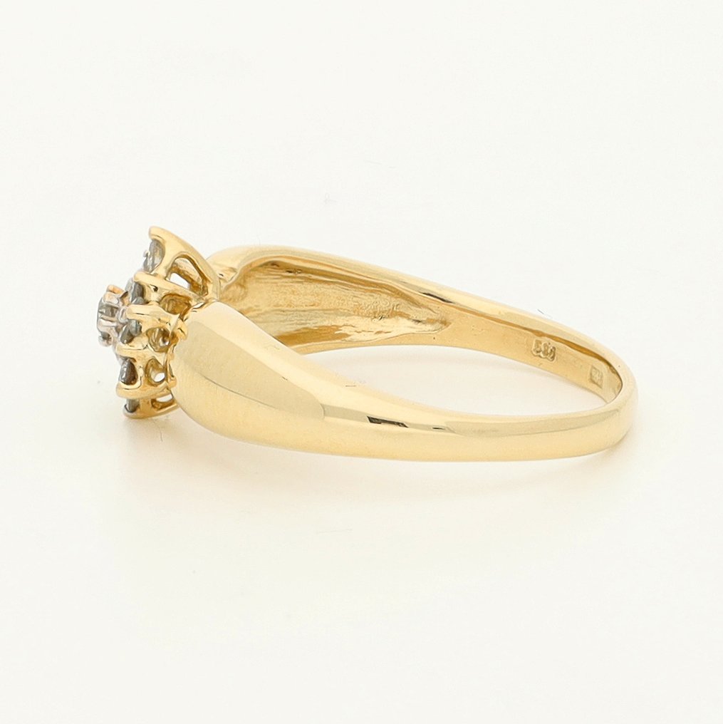 没有保留价 - 戒指 - 14K包金 黄金 - 0.26ct. tw. 钻石 (天然) #2.1