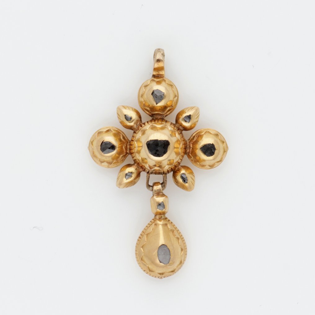 Pendentif - 18 carats Or jaune Diamant (Naturelle) - Kruis- Barok (vers 1700) #1.0