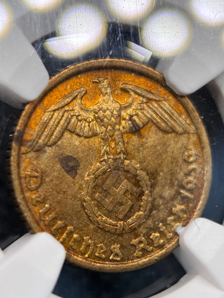 德國,Third Reich 5 Reichspfennig 1939 D / MS 61 (沒有保留價) #1.0