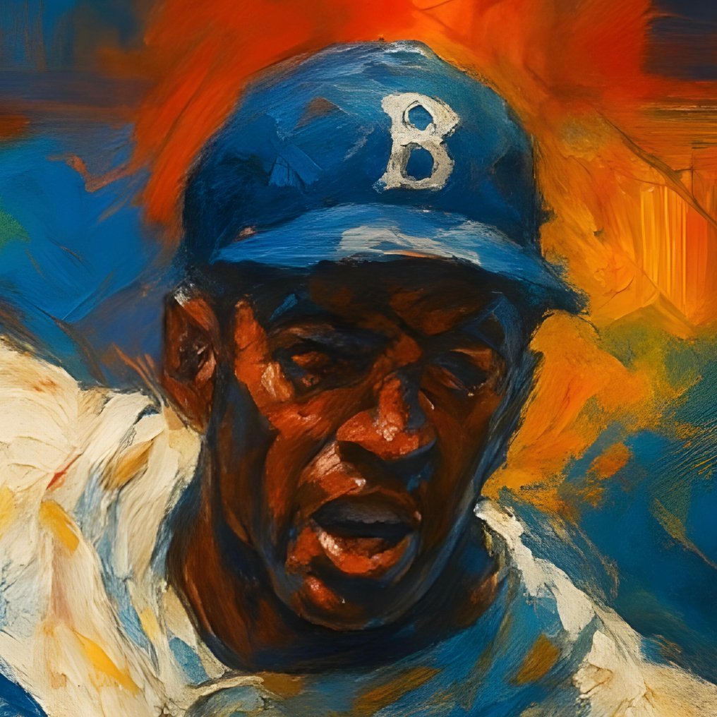 AT9 - [Canvas XL] Jackie Robinson – Oil Painting Tribute #3.2