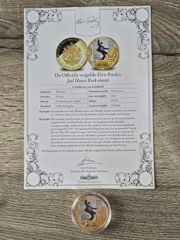 Elvis Presley - Official 2021 Gold-Plated Coin Collection (6 Coins with COA) + 6 Sealed DVDs - 2007 #3.2