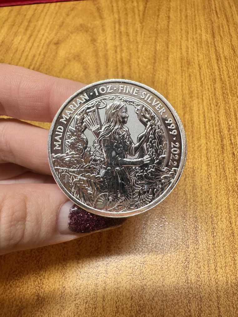 英国. 2 Pounds 2022 Maid Marian , 1 Oz .999  (没有保留价) #1.0