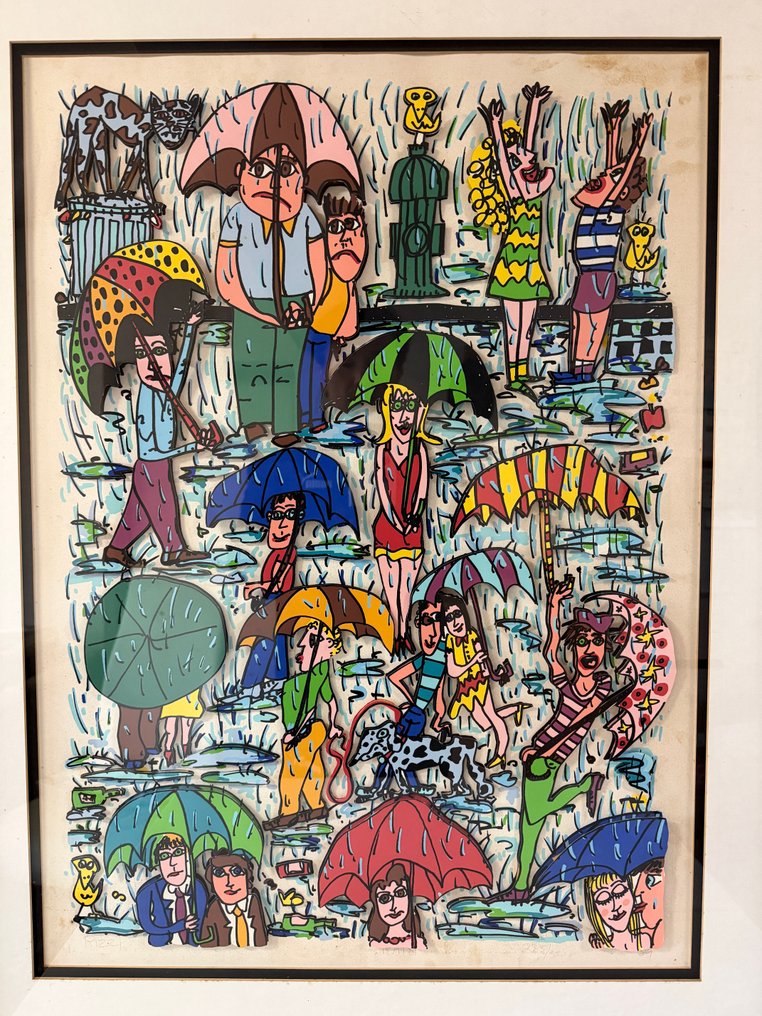 James Rizzi (1950-2011) - Rain・3D silkscreen #2.1