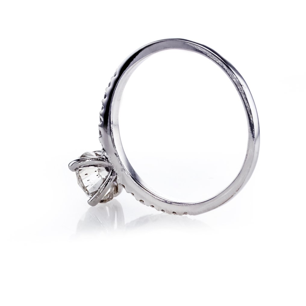 Nincs minimálár - Jegygyűrű - 14 kt. Fehér arany - 1.13ct. tw. Gyémánt (Természetes) - Gyémánt #4.3