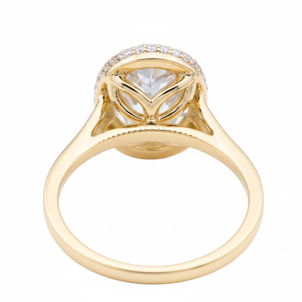 Sormus - 14 kt. Keltakulta - 3.11ct. tw. Timantti (Laboratoriossa kasvatettu) - Timantti #2.1