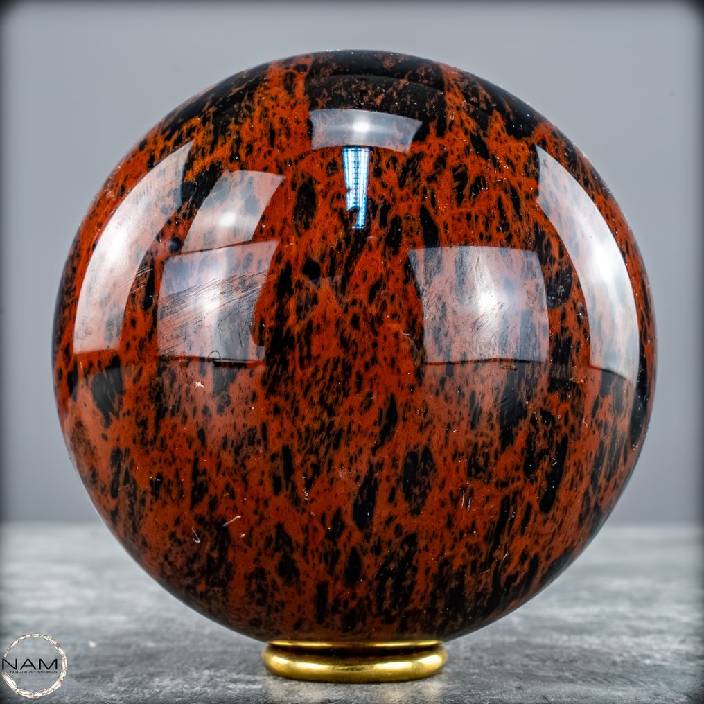 Πολύ σπάνιο μαόνι-οψιδιανός Σφαίρα, από το Μεξικό- 839.94 g #3.2