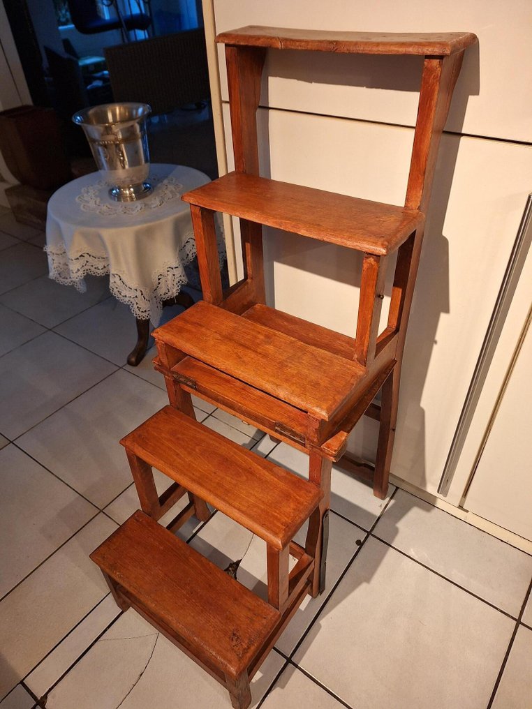 Klapstol - Træ, Kobber - Bibliotekstol/trappe #1.0