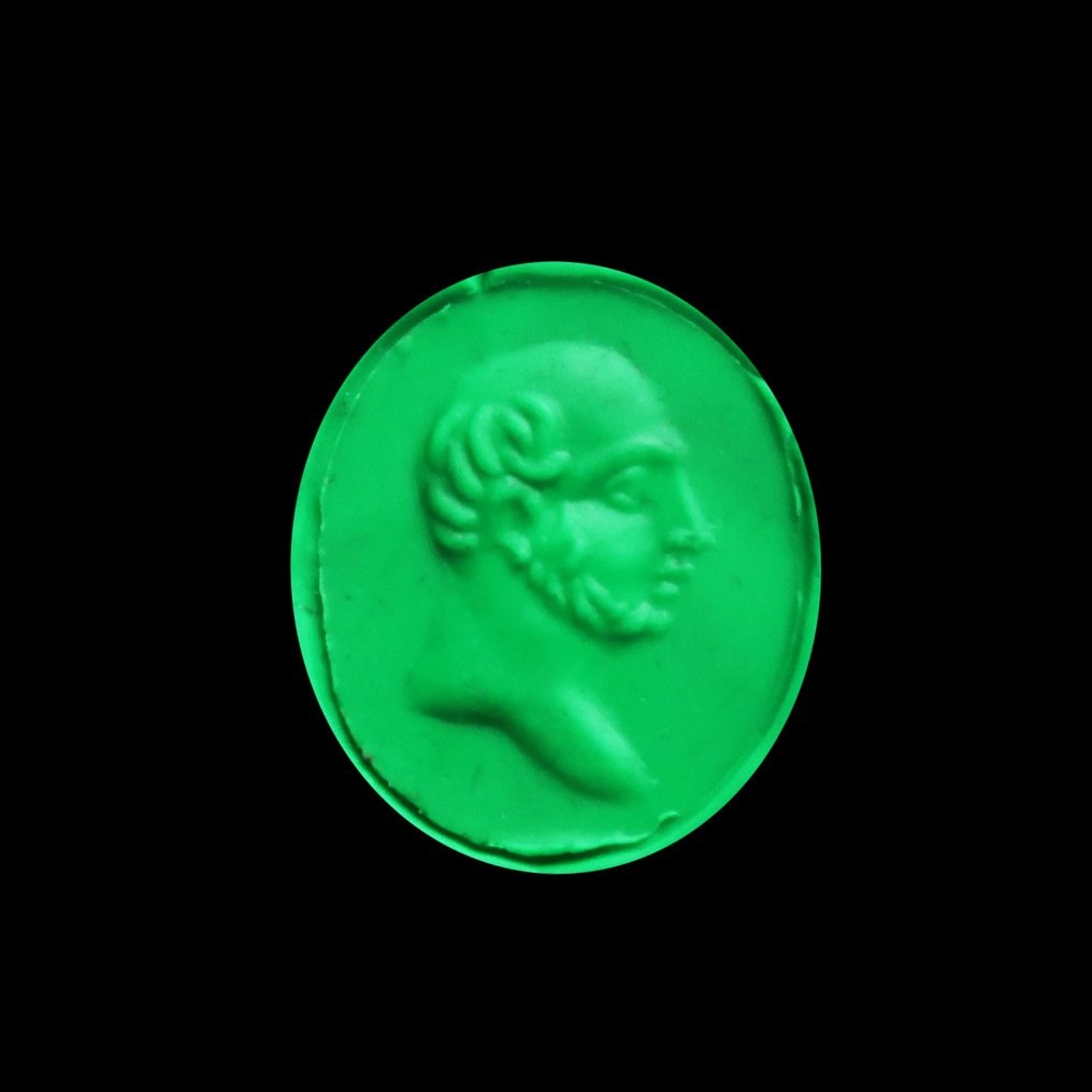 Replik eines antiken Römers Gold, Karneol Anhänger mit Intaglio eines Kaisers. #2.1