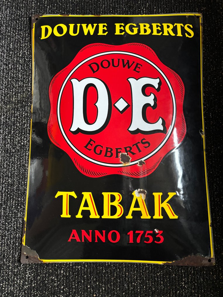Reclamebord Douwe Egberts Tabak - Semn de email - Bol bord - Smalț #1.0