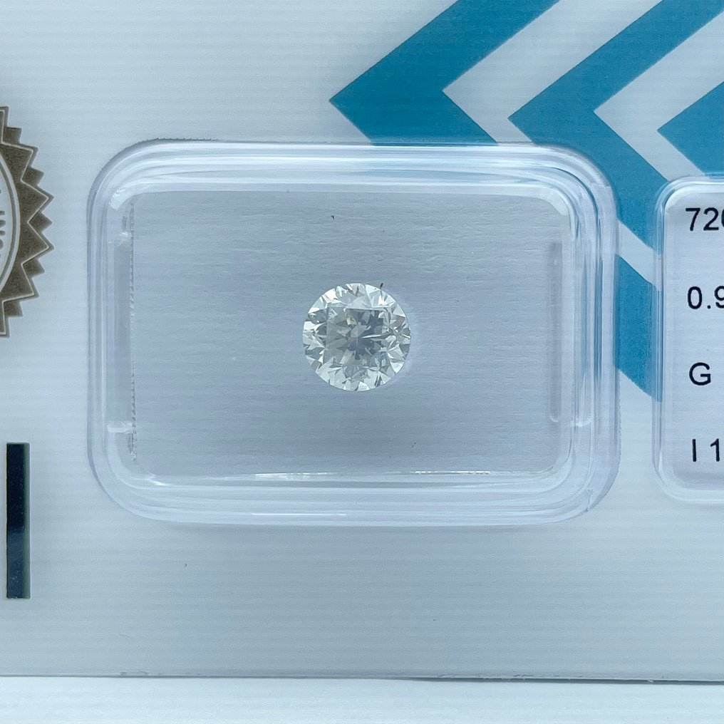 Fără preț de rezervă - 1 pcs Diamant (Natural) - 0.91 ct - Rotund - G - I1 - IGI (Institutul gemologic internațional) #3.2