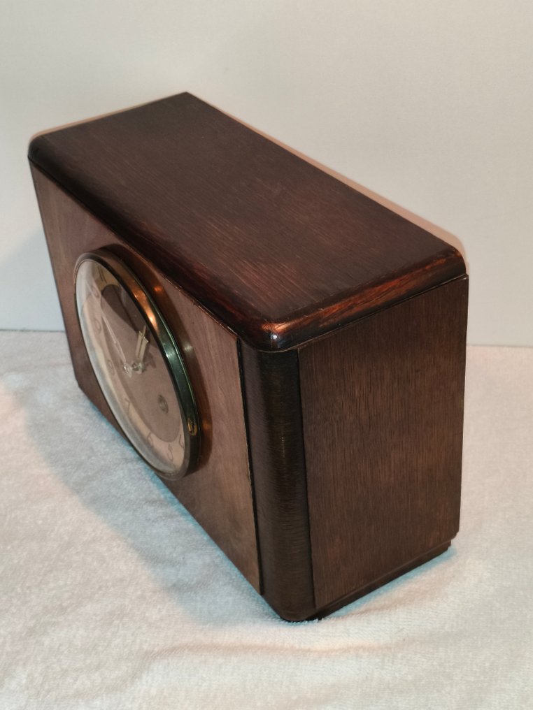 Zegar kominkowy - Art Deco - Dąb, Mahoń - 1920-1930 - Art Deco - Pendule #1.0