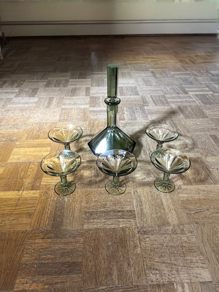 Liquor set (6) - Crystal - Cristal liqueur service #1.0