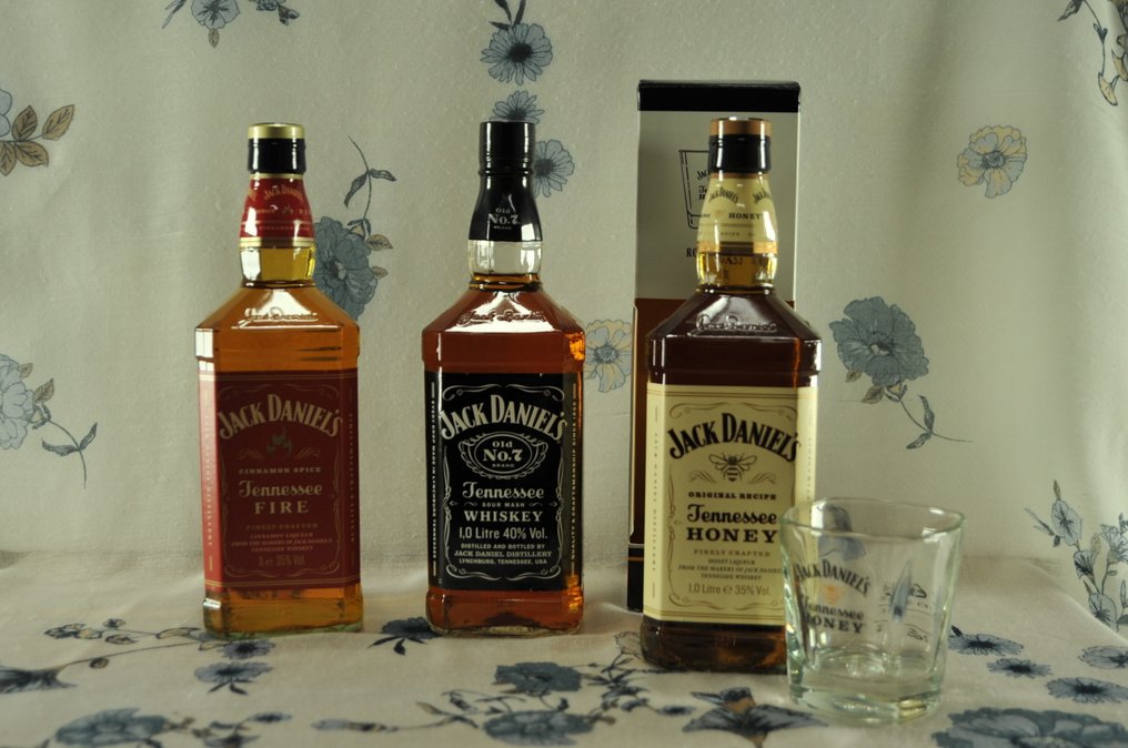 Jack Daniel's Fire, Honey & Old No 7  - 1 Litre - 3 botellas  #1.0