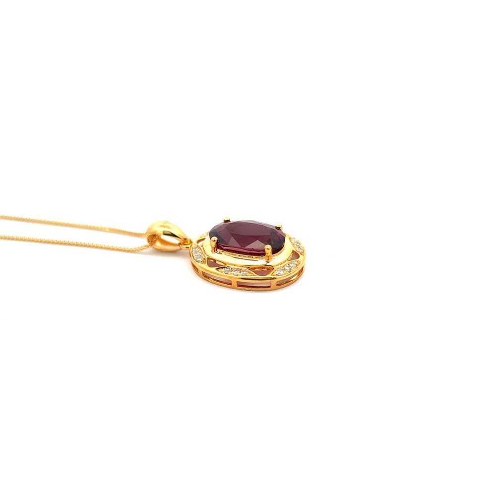 Sans prix de réserve - Collier avec pendentif - 14 carats Or jaune -  1.79ct. tw. Tourmaline - Diamant #3.2