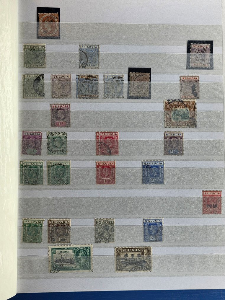 Federația Britanică 1852/1980 - Colecție/partid în 5 cărți de stoc, inclusiv Australia, Hong Kong, Antigua și Jamaica. #1.0