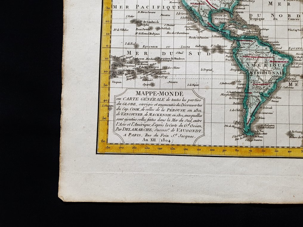 Mappamondo - Χάρτης κόσμου / Γεωγραφικός χάρτης / Γήινη σφαίρα / Προβολή Mercator; R. de Vaugondy - Masppe-Monde - 1781-1800 #4.3