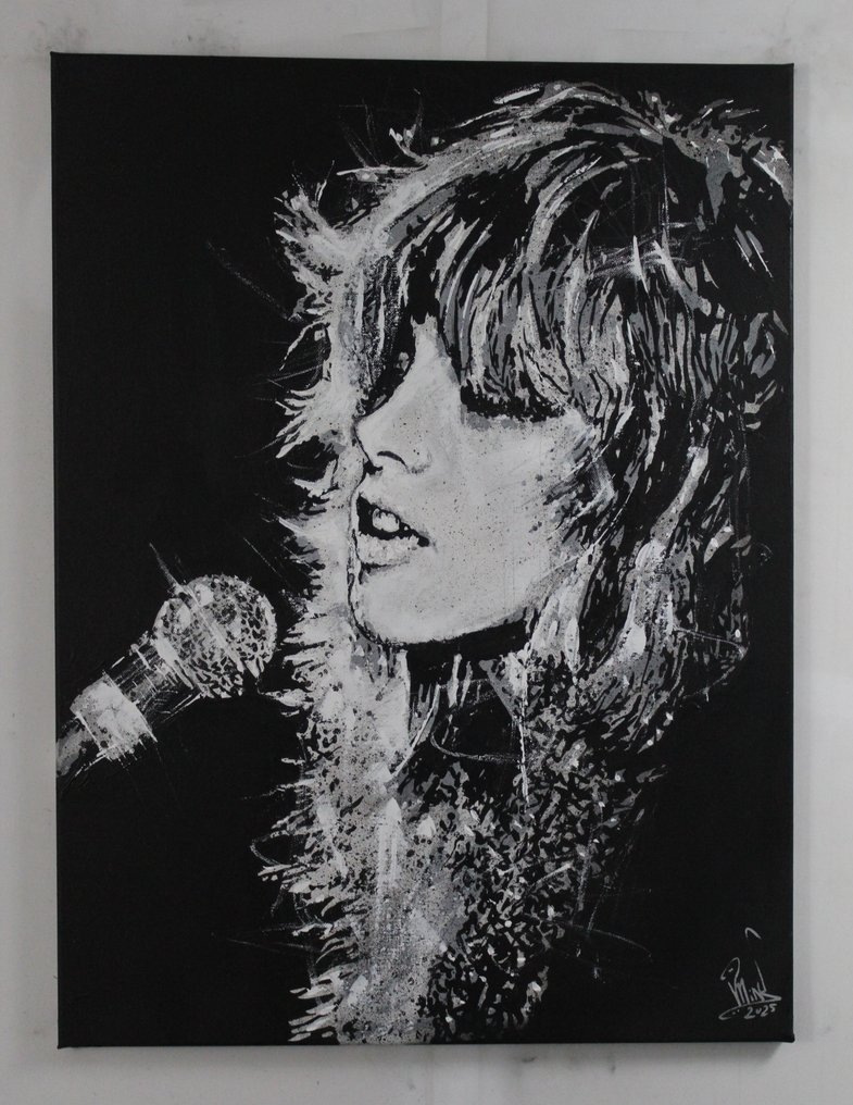 Fleetwood Mac - Stevie Nicks - handpainted and signed - by artist Vincent Mink. - Portrait #1.0