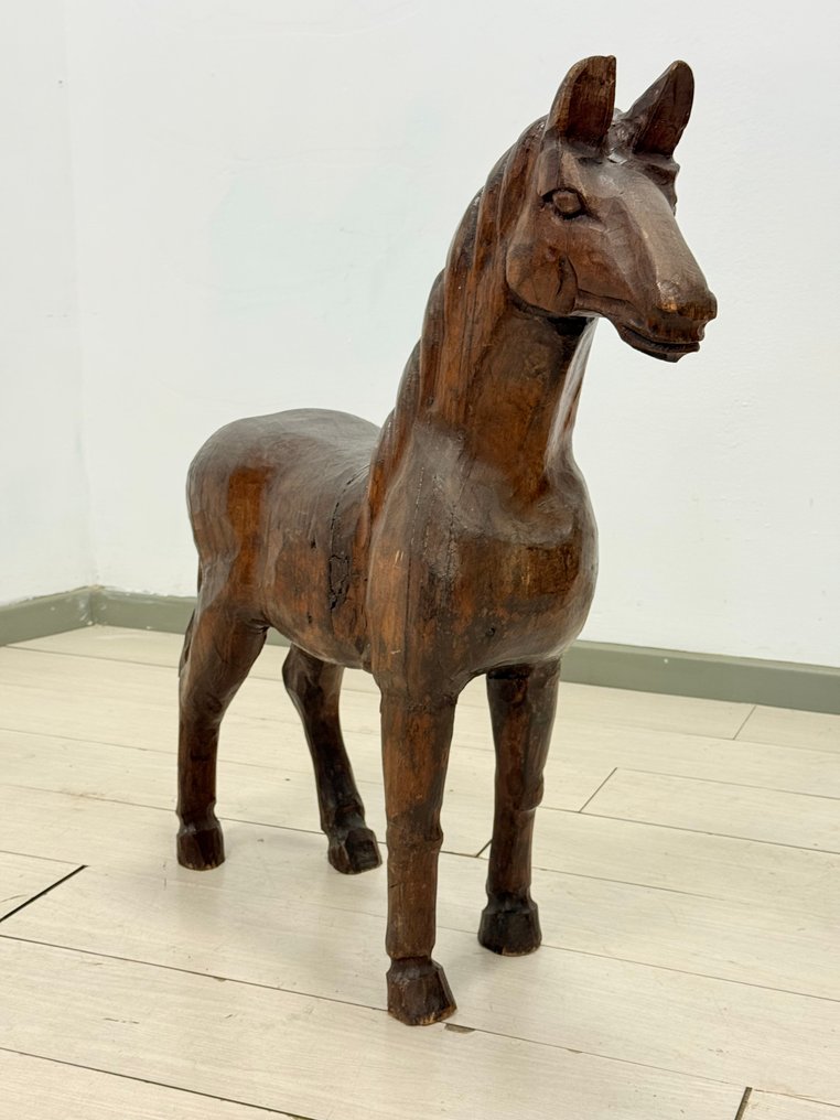 Artigianato Italiano - Γλυπτό, Cavallo - 86 cm - Μασίλε ξύλο #1.0