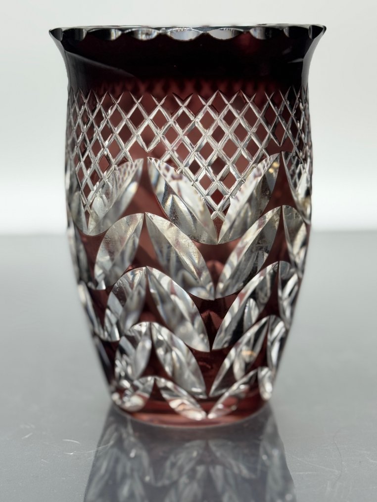 Val Saint Lambert - Charles Graffart & René Delvenne - Vase  - Crystal - Red Vase VSL #1.0