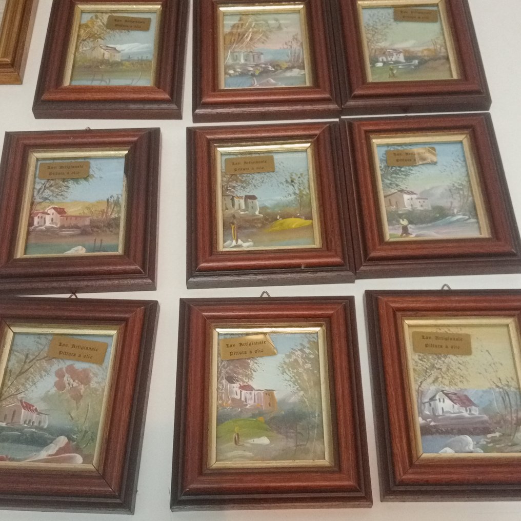 主题收藏系列 - 小画框绘画和金叶 #4.3