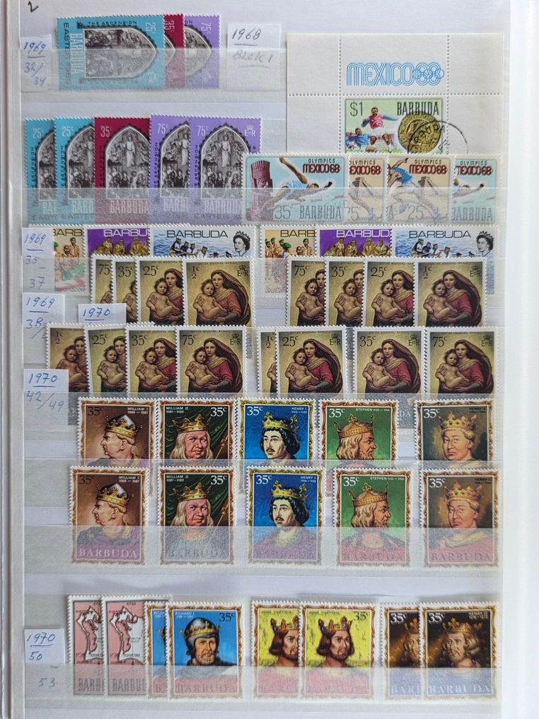 Antigua 1968/1988 - Colecție într-un registru de stoc. #1.0